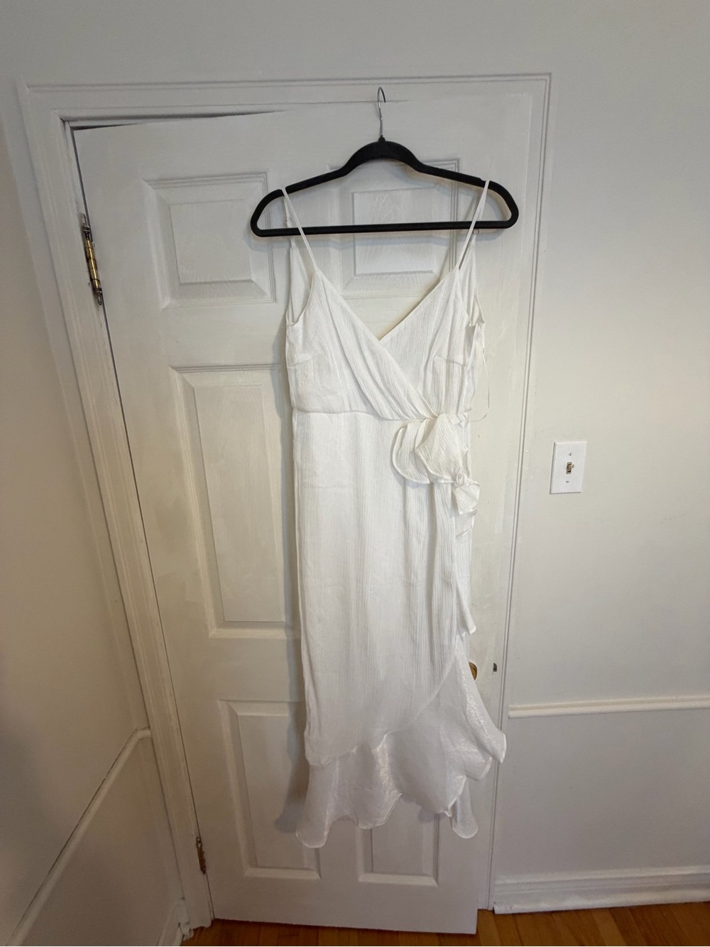 Lulu's White Wrap Maxi Dress with Ruffle Hem